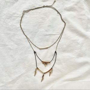 3-tier Gold and Black Necklace